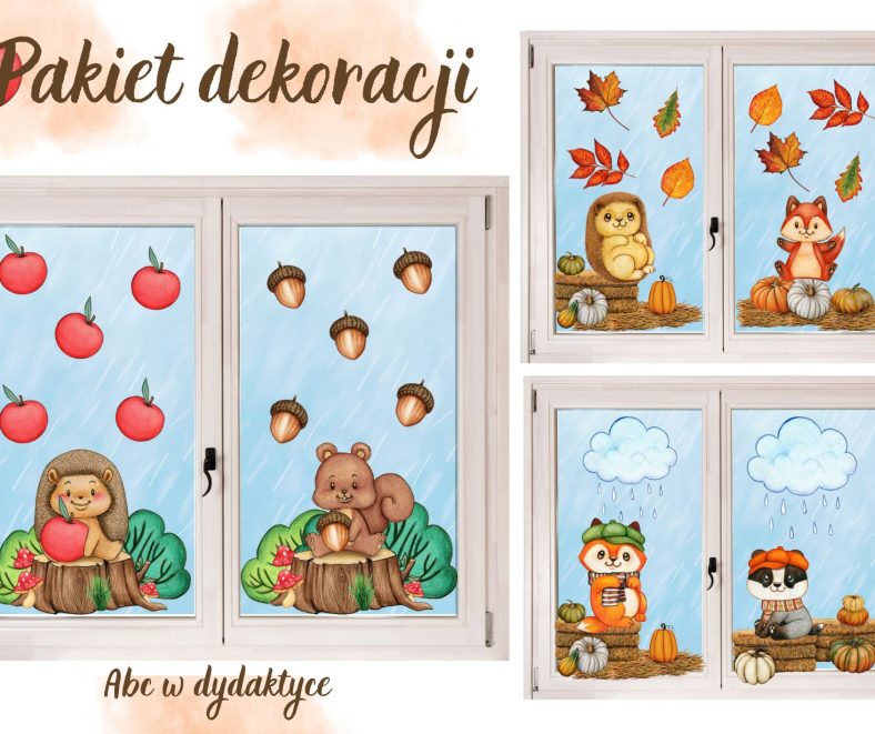 Pakiet dwustronnych dekoracji jesiennych
