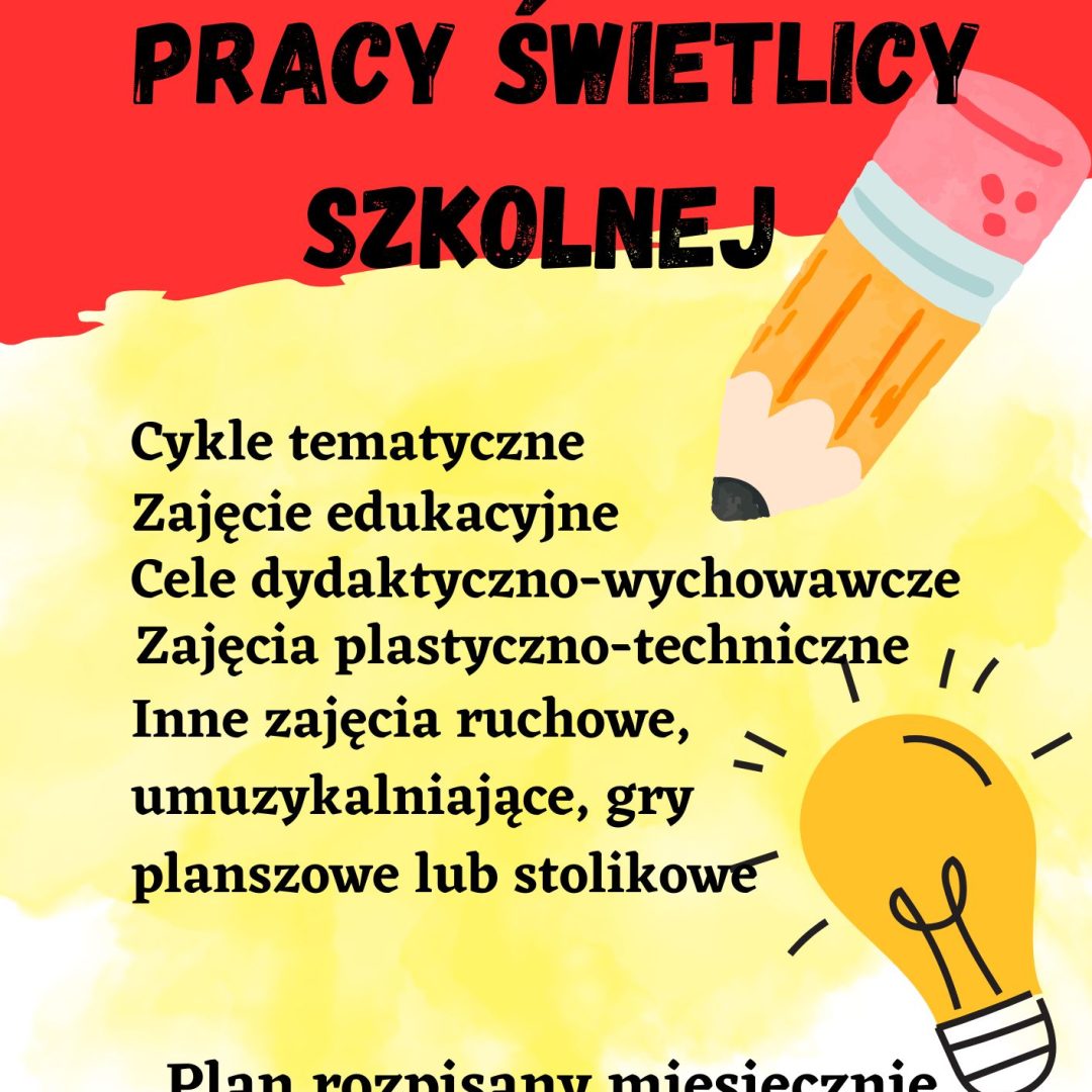 Roczny plan pracy świetlicy szkolnej 2023/2024