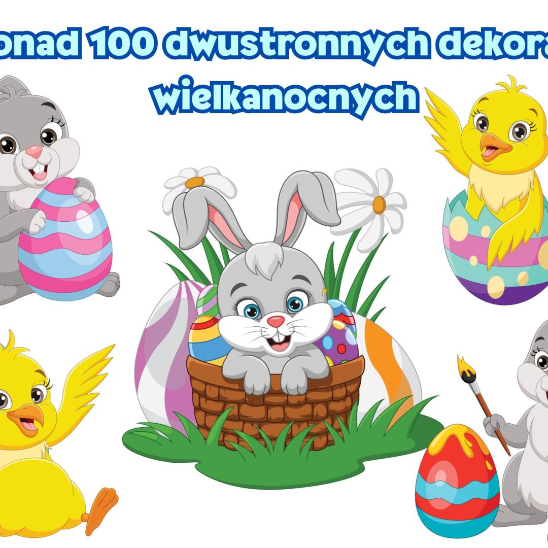 100 dwustronnych dekoracji wielkanocnych