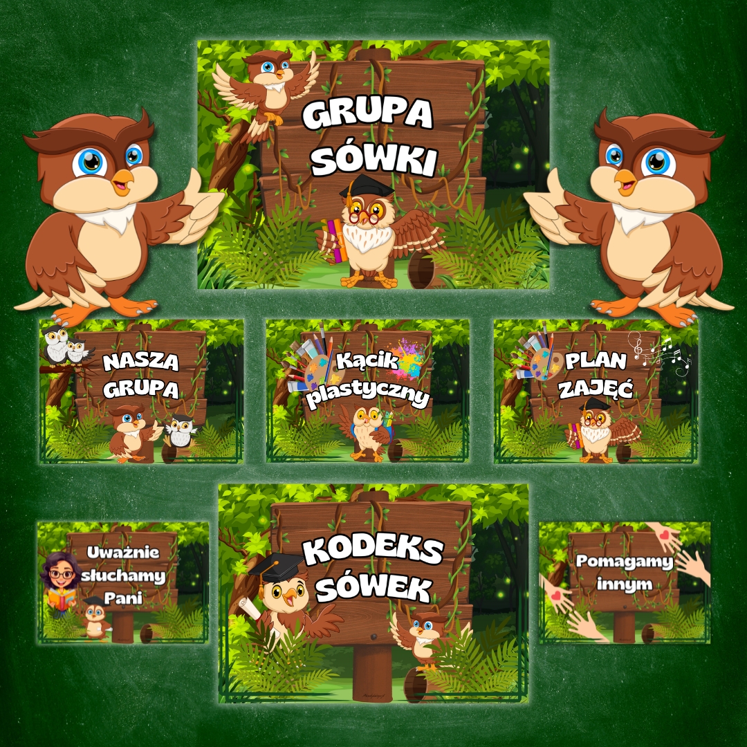 grupa sówki, grupa przedszkolna sówki, pakiet sówki, pakiet na start grupa sówki