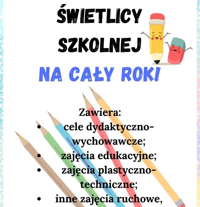 NOWY ROCZNY PLAN PRACY ŚWIETLICY 24/25