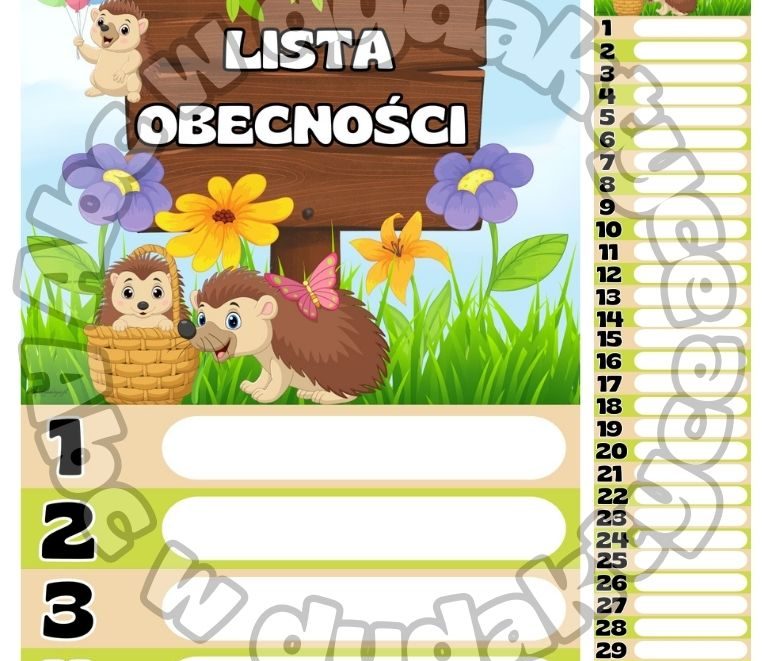 Jeżyki Lista obecności