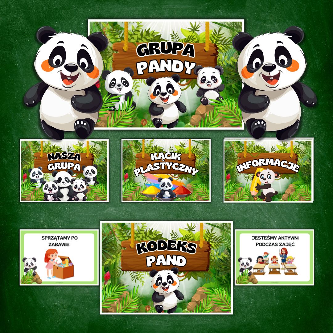 grupa pandy, grupa przedszkolna pandy, pakiet na start grupa pandy, pakiet pandy