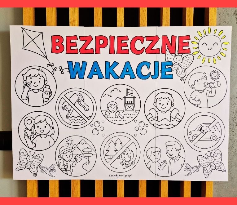 Kolorowanka XXL Bezpieczne wakacje