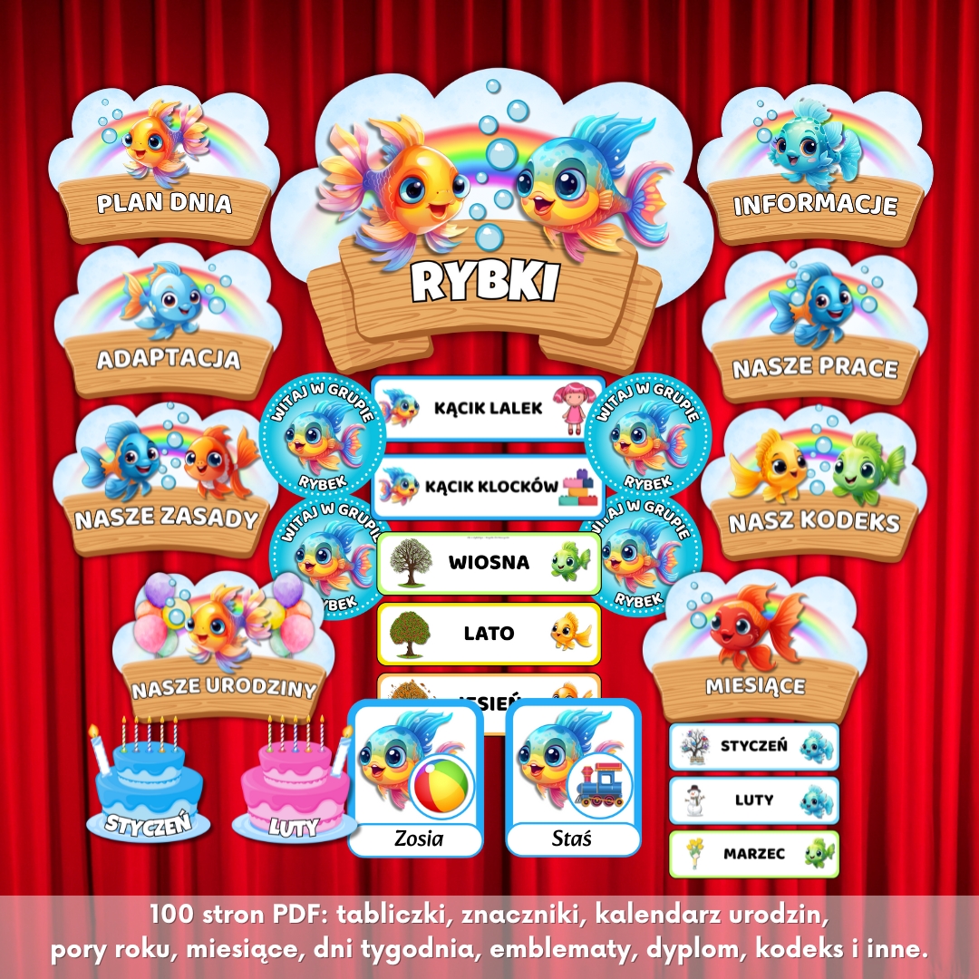 Pakiet startowy grupa rybki, grupa rybki, pakiet grupa rybki, pakiet przedszkolny grupa rybki, rybki przedszkole