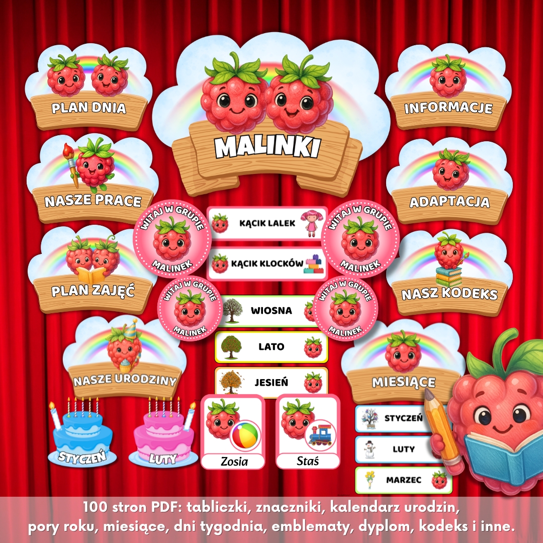 grupa malinki, grupa przedszkolna malinki, grupa malinki przedszkole, pakiet startowy grupa malinki,