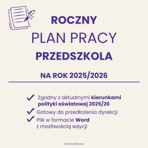 roczny plan pracy przedszkola, plan pracy przedszkola wzór, plan pracy przedszkola 2025/2026